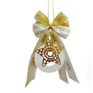 New Dior Gold & White Christmas Ornament Aroma Stone